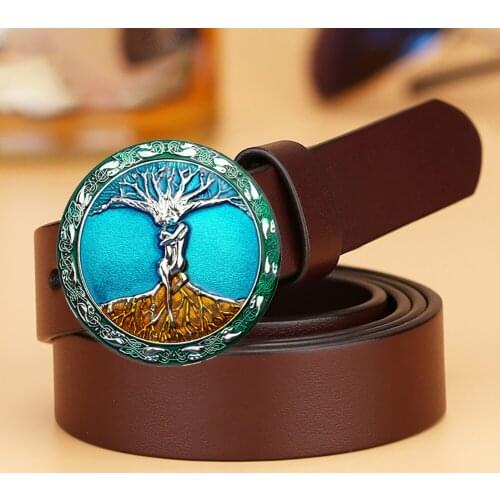Classic European and American Mythology Tree of Life Hope Personality Metal Buckle Fashion Western Cowboy Belt Buckle Accessory