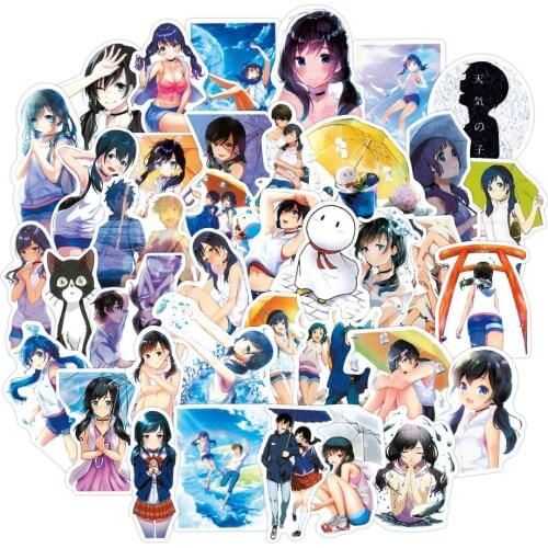 50pcs/set Weathering with You Stickers Anime Weathering with You Waterproof Stickers For Laptop Computer Bike Stationery