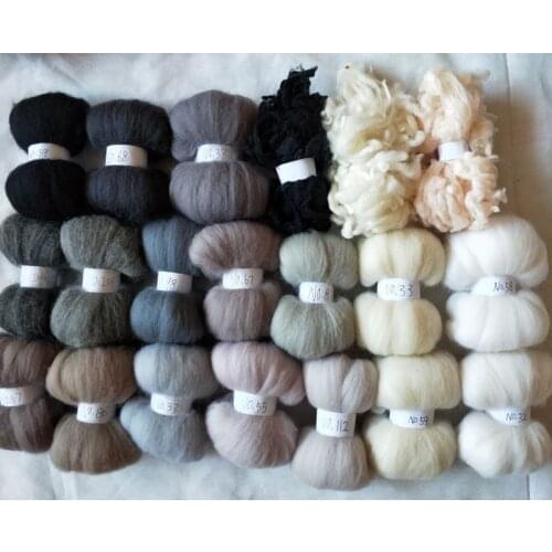 WFPFBEC alpaca Curly Fiber for Wool Felt especially for Poodle/Bichon and Sheep White color 200g 10g/color 20colors
