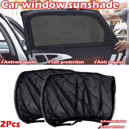 2PCS Car Window Shades Mosquito Net Sun Cover Rear Side Kids Baby UV Protection Block Mesh Mosquito Repellent Cover