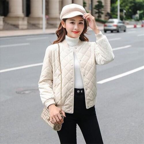 Ladies short Coats Rhombus gold velvet Coat female student warm outerwear O-neck long sleeve Jackets Womens loose net red Coat