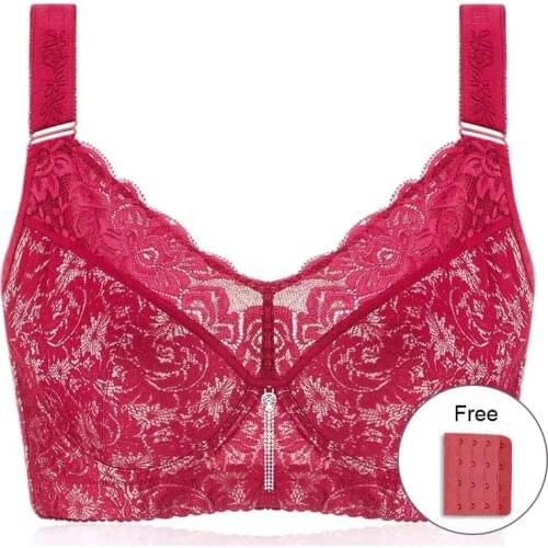 Womens Full Coverage Lace Minimizer Bra Plus Size Lightly Lined Underwire Floral Bra for Big Breast Woman 44 46 48 F H J I J K