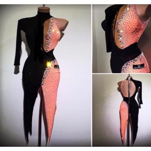 Women Ballroom Salsa Rhythm Latin Rumba Dance Dress US 10 UK 12 white dance latin dance dress