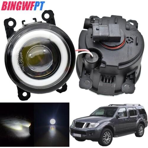 1pair Car Front Bumper Fog Lamp DRL 12V LED Fog Light For Nissan Pathfinder Frontier Xterra Note Interstar Navara Sentra Pixo
