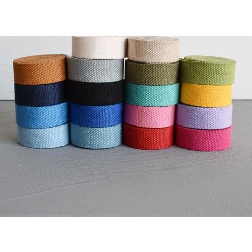 1 yard Width 20mm/25mm Cotton Ribbon In Many Colors Printed Webbing Luggage Belt Strap Rope Dog Pet Collar Leash Harness Bag