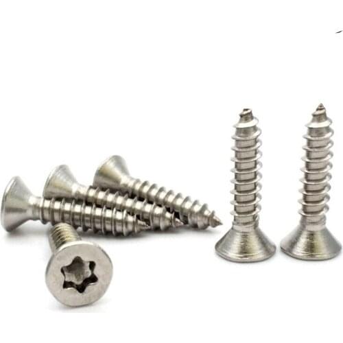 10pcs M4.8 stainless steel self-tapping screw anti-theft screws countersunk flat head bolt lamp fitting bolts 13-38mm length