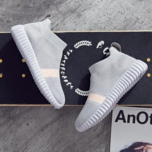2020 Women Shoes Knitting Sock Sneakers Women Spring Summer Slip On Flat Shoes Women Plus Size Loafers Flats Walking Loafers