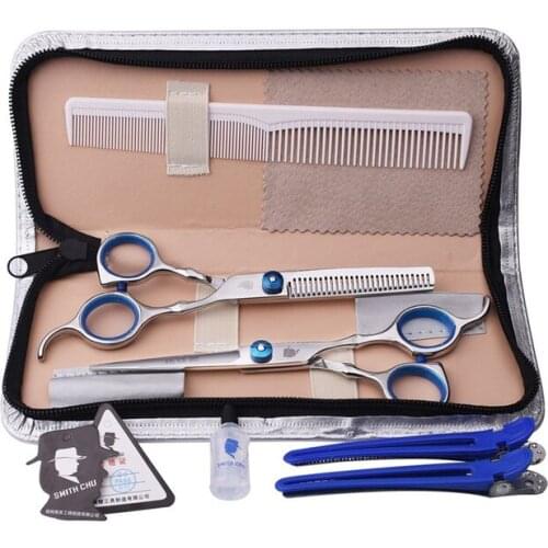 6.0 Inch Hair Scissors Set Hair Cutting Flat Cutting Teeth Blade Scissor Hairdressing Thinning Styling barber Salon Tool Kits