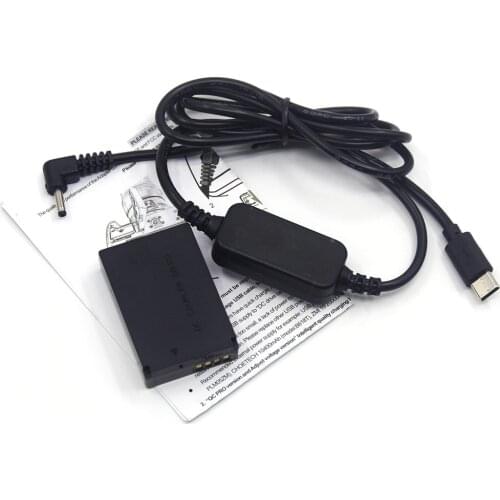 USB Type C USB-PD Converter to DC Cable + DR-E12 DC Coupler LP-E12 dummy battery for Canon EOS M M2 M10 M50 M100 M200 cameras
