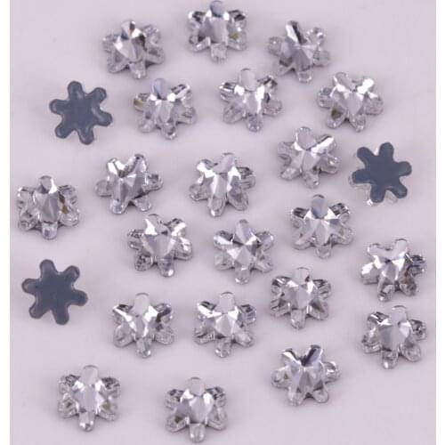 Free Shipping! High Quality 5mm, 6mm Snowflake Crystal Clear Flat Back Hotfix Rhinestones / Iron On Flat Back Crystals