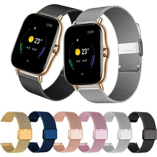 Band for Amazfit GTS/GTS 2e/GTS 2/GTS 2 mini Smart Watch Mesh Stainless Steel Wristband for Amazfit GTR 42mm Watchband Bracelet