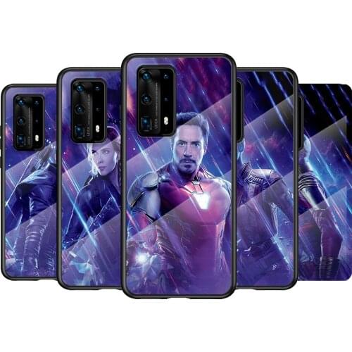 Tempered Glass Cover Hero Marvel Avenger For Huawei P40 P30 P20 P10 Pro Plus Lite 5G 2019 Phone Case