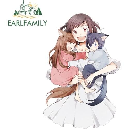 EARLFAMILY 13cm x 8.9cm For Ookami Kodomo No Ame To Yuki Anime Car Assessoires Stickers Auto Truck Decal Waterproof Sunscreen