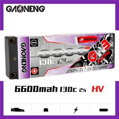 GAONENG GNB 6600mah Lipo 2S 130C 7.6V HV Battery T XT60 XT90 EC5 Plug Connector for 1:10 RC FPV Racing Car Boat Model Parts