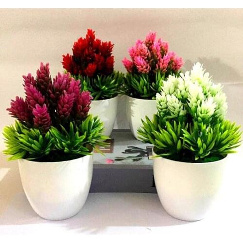 New Artificial Plants Bonsai Small Tree Pot Plants Fake Flowers Grass Potted Ornaments For Home Decoration Hotel Garden Decor