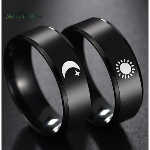 Nextvance Moon Star Ring Couples Ring Wide Sun Love Lovers Rings for Women Men Bijioux Dropshipping