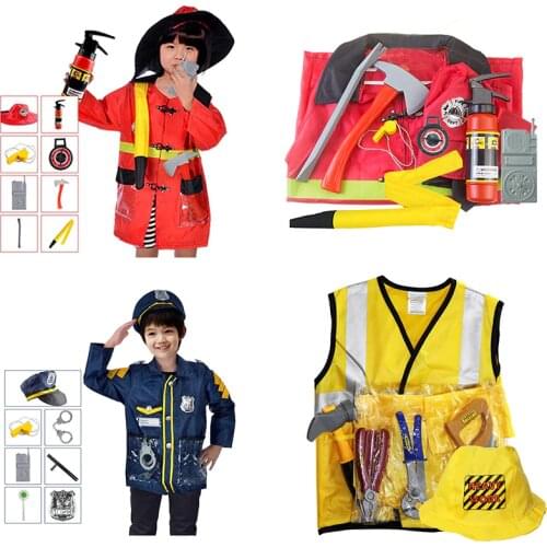 Fireman Sam Costume for Boys Girls Halloween Costume for Fancy Dress Party Wear Fireman Cosplay Clothes Hat ax Fire extinguisher
