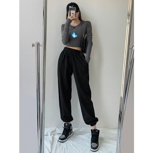 Harajuku Cute Butterfly Tops Women Cotton Long-sleeve Sweatshirt Animal Print T Shirt Hip Hop Two-piece Suits for Girls Clothes