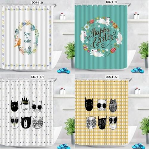 Cartoon animal wreath shower curtain sunflower bathroom decor bathroom rug set pink shower curtain set shower curtain cortinas