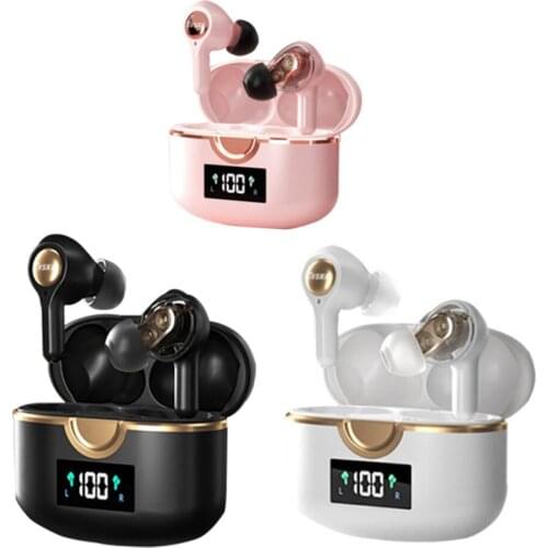 T22 In-Ear Headphones TWS v5.0 True Wireless Low-Latency Stereo Sports Gaming Noise Reduction Touch Headset With Battery Display