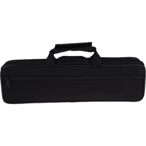 Nylon Padded Flute Case Foam Interior Bag Handbag Shoulder Bag Black