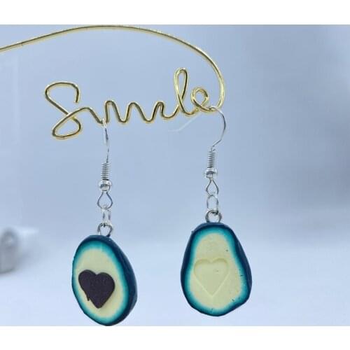 2021 new cute womens avocado drop earrings female girl cartoon fruit piercing pendant earrings statement jewelry