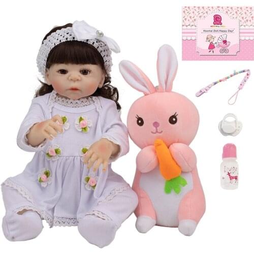 19 Inch Hot Sale New Style Bebe Reborn Dolls Alive Fashion Full Silicone Body Vinyl Realistic Baby Doll Kid Birthday Gift 48CM