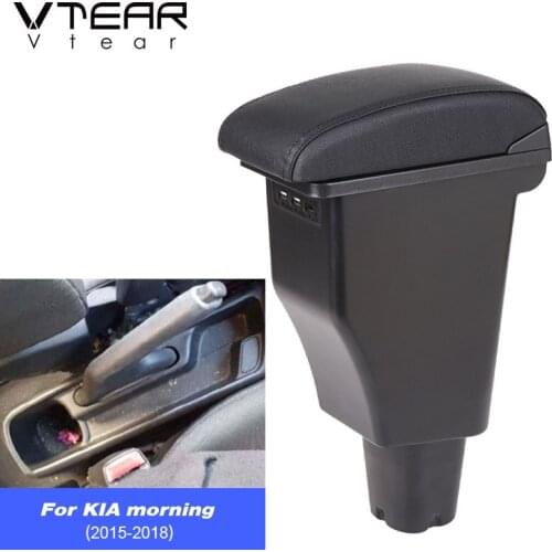 Vtear car armrest interior storage box center console arm rest accessories decoration car-styling part for Kia Morning 2013 2019