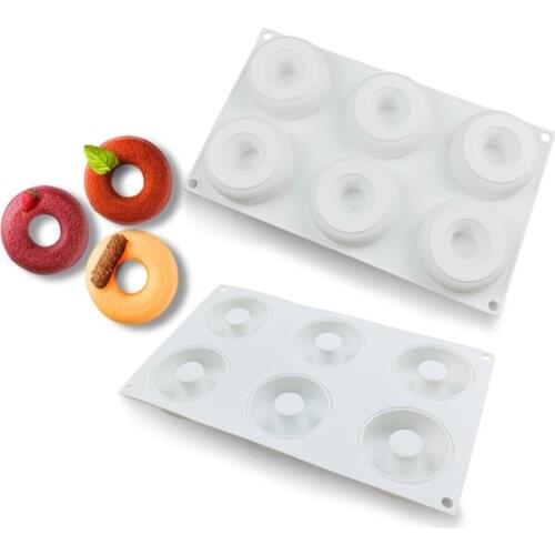 Donut Pan for Baking Donuts - 6 Cavity Donut Maker Pan Mold - Silicone Baking Pan for Cake Donuts and Silicone Soap Molds for So