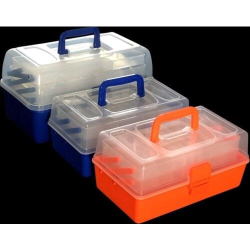 2/3 Layers Portable Fishing Lure Box Organizer Outdoor Fishing Tackle Box Storage Case Fishing Lure Hook Tool Box Accessories