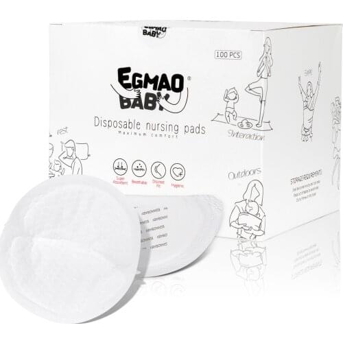 100Pcs Breast Pads Absorbency Soft Breathable Organic Cotton Pads for Mommy Milk Anti-overflow Breast Pads Nursing Accessories