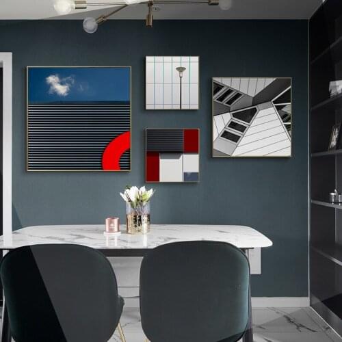 Simple modern art Morandi color architectural space industrial style decorative painting living room porch canvas printing