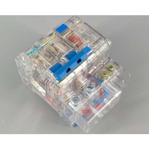 Transparent DZ47LE 2P 32A 230V~ 50HZ/60HZ Residual current Circuit breaker with over current and Leakage protection RCBO