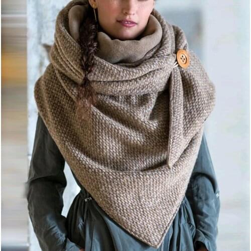 Retro Winter Scarf For Women Warm Casual Scarves Women Winter Outdoor Thick Soft Warm Scarf Knitting Wraps Napkin Neckerchief