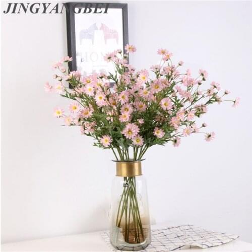 Lilac chrysanthemum Flowers Bud Bouquet Artificial Silk Flowers Wedding Home Office Party Fake Home Wedding Decor Flores Accesso