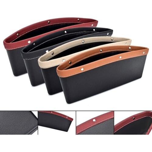 High Quality 2021 Seat Gap PU Case Storage Bag Car Organizer Artificial Leather Car Seats Gap Bag Car Accessories Storage Bag