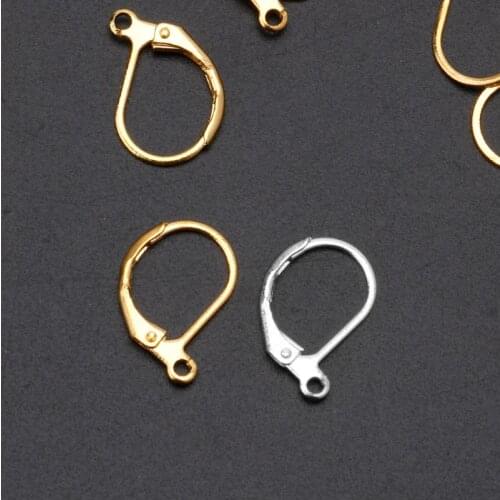 50Pcs Lever Back DIY Earring French Hooks Ear Wire Open Loop for Jewelry Making C1FC