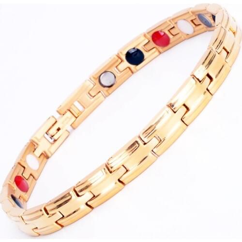 6mm Magnet Bracelets for Women Stainless Steel Power Wristband Health Care Jewlery Female 4 Bio Energy Elements Bracelets