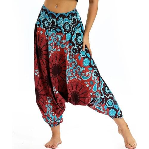 Womens Harem Baggy Yoga Pants,High Waist Casual Gypsy Beach Pants Baggy Hippie Boho Aladdin Pants