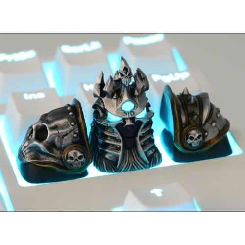 1set Lich King Monster Keycaps for Mechanical Keyboard Cherry MX Axis Keycaps Personalized Resin Backlit Keycaps Festival Gift