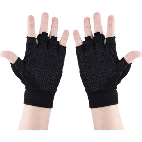 1 Pair Gloves Anti-slip Breathable Stretch Fabric Outdoor Non-Slip Mountain Bike Gloves Sports Half-finger Gloves for Cycling