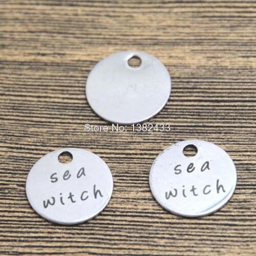 10pcs sea witch charm silver tone message charm pendant 20mm