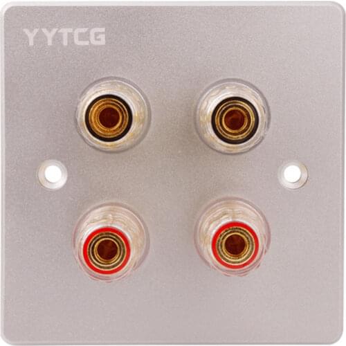 2 Digits 4 Holes Fever Audio Terminal Panel 5.1 System 86 Type For Banana Plug Y Connector Speaker Terminals Aluminum Alloy