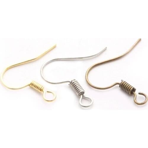 200pcs/lot Silver Gold Antique Bronze Earring Stud Clasp Alloy Earring Hook Ear Hook Wire for Women Jewelry Findings