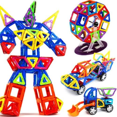 30/32/34/39pcs Mini Magnetic Designer DIY building Blocks kits free sticker 3D Magnetic Designer Learning Educational Bricks Toy