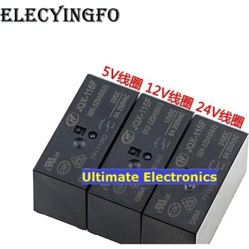 5pcs HF115F-JQX-115F-005-2ZS4 HF115F-JQX-115F-012-2ZS4 HF115F-JQX-115F-024-2ZS4 2 sets of conversion 8A relay 8 feet