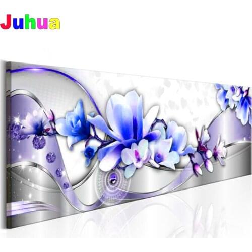 Blue Aesthetical Flower 5d diy Diamond Painting Full Square/Round Diamond Embroidery Mosaic diamant Painting Art And Crafts