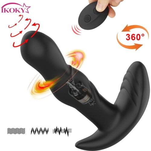 IKOKY Anal Plug Vibrator Sex Toy For Men G-Spot Stimulation 360 Degree Rotation Prostate Massager Vibrating Butt Plug
