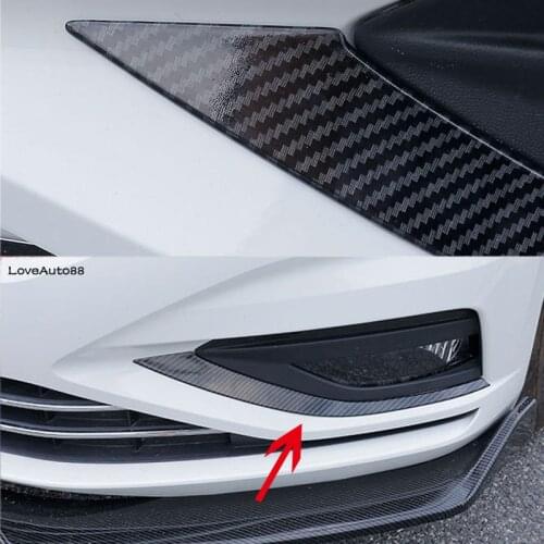 Car Fog Lamp Decorative Stickers Eyebrow Front Bumper Center Mesh Front Fog Lamp Trim for Volkswagen VW Jetta MK7 2019 2020 2021