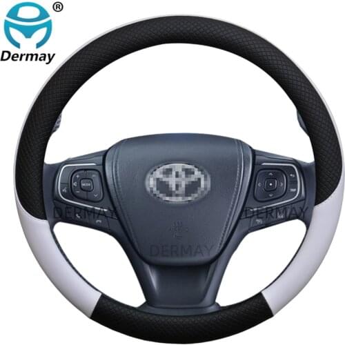 For Toyota Avensis Corona Caldina Car Steering Wheel Cover Micro Fiber Leather Anti-slip 100% DERMAY Brand Auto Accessories